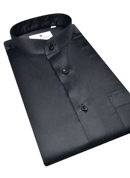 Shirts Polyester Cotton Formal Wear Regular Fit Stand Collar Full Sleeve Solid La Scoot