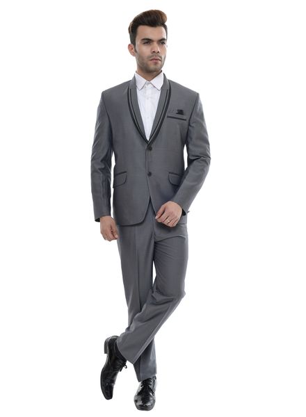 Suits Polyester Viscose Party Wear Regular fit Single Breasted Designer Self 2 Piece Suit La Scoot
