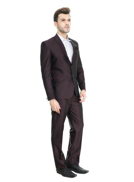 Suits Polyester Viscose Party Wear Regular fit Single Breasted Designer Self 2 Piece Suit La Scoot
