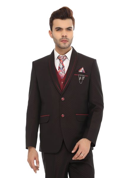 Suits Polyester Party Wear Regular fit Single Breasted Designer Solid 5  Piece Suit La Scoot