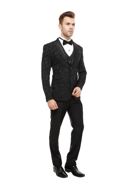Suits Jacquard Party Wear Regular fit Single Breasted Designer Solid 5 Piece Suit La Scoot