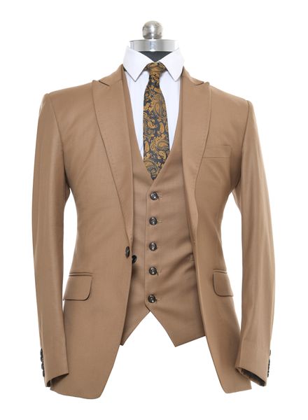 Suits Polyester Viscose Formal wear Regular fit Double Breasted Basic Solid 5 Piece Suit La Scoot