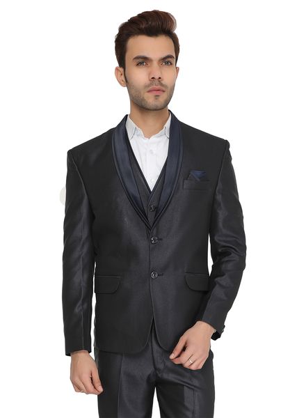 Suits Polyester Party Wear Regular fit Single Breasted Designer Solid 3 Piece Suit Zed Club