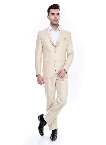 Suits Polyester Party Wear Regular fit Single Breasted Designer Solid 3 Piece Suit La Scoot
