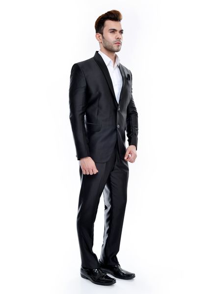 Suits Polyester Party Wear Regular fit Single Breasted Designer Solid 2 Piece Suit La Scoot