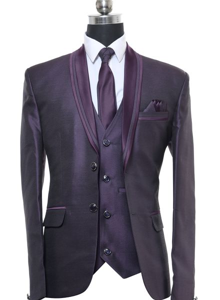 Suits Polyester Party Wear Regular fit Single Breasted Designer Self 4 Piece Suit Zed Club