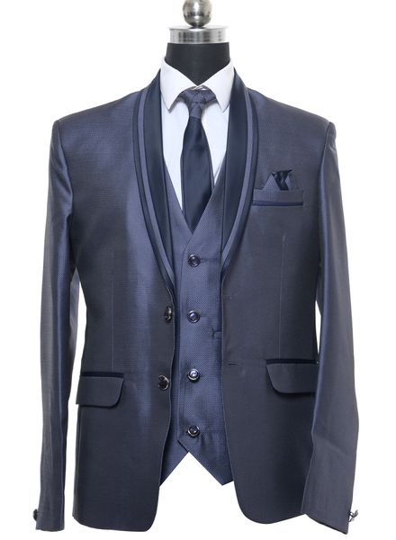 Suits Polyester Party Wear Regular fit Single Breasted Designer Self 4 Piece Suit Zed Club