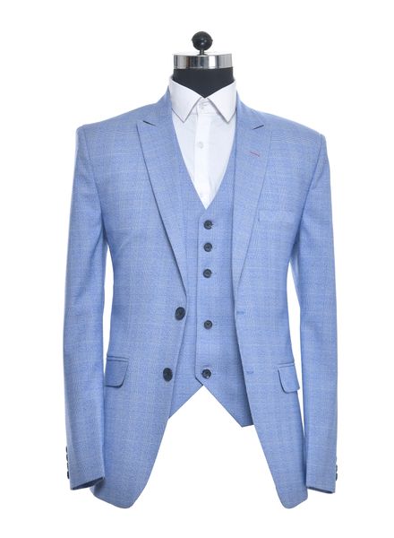 Marc Darcy Roman Grey Check Three Piece Suit - 40/34 | Mr. Munro