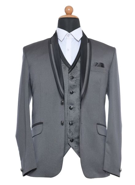 Suits Polyester Party Wear Regular fit Single Breasted Designer Solid 3 Piece Suit La Scoot