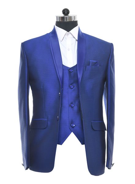 Suits Polyester Party Wear Regular fit Single Breasted Designer Self 3 Piece Suit Zed Club
