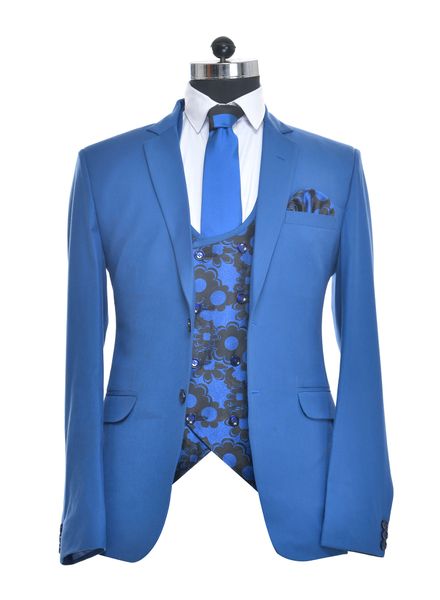 Suits Polyester Formal wear Regular fit Single Breasted Basic Solid 5 Piece Suit La Scoot