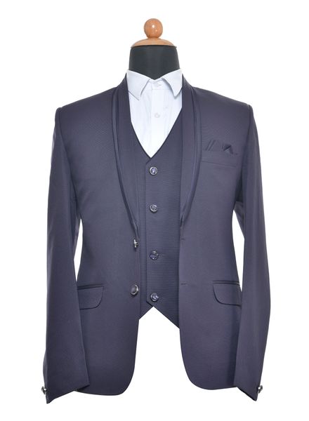 Suits Polyester Viscose Party Wear Regular fit Single Breasted Designer Solid 3 Piece Suit Zed Club