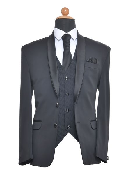 Suits Polyester Viscose Party Wear Regular fit Single Breasted Designer Solid 5 Piece Suit La Scoot