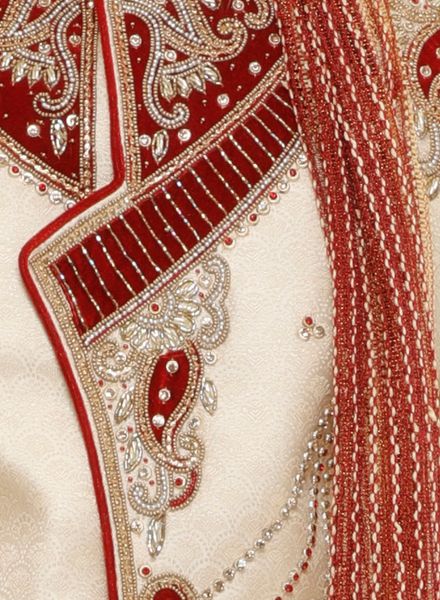 Sherwani Jacquard Ethnic Wear Regular Fit Designer Embroidery La Scoot