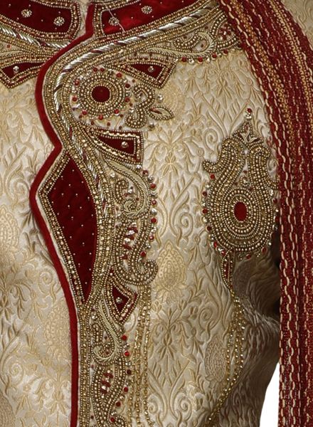 Sherwani Jacquard Ethnic Wear Regular Fit Designer Embroidery La Scoot