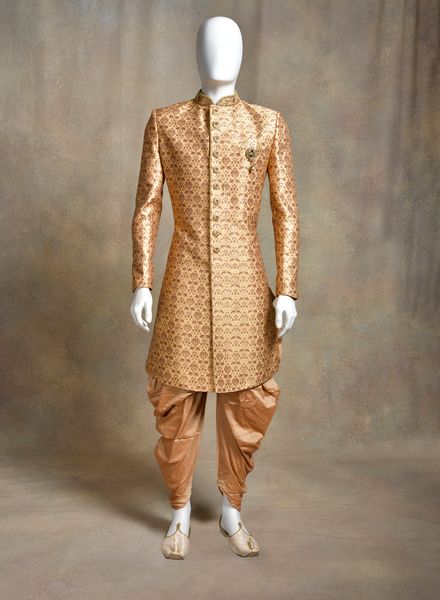 Sherwani Jacquard Ethnic Wear Regular Fit Hanger Cover Packing Designer Embroidery La Scoot
