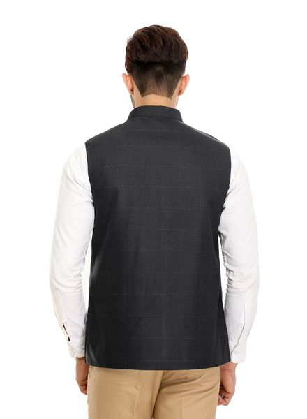 Waist Coat Tweed Formal Wear Regular fit Stand Collar Basic Check Waistcoat La Scoot