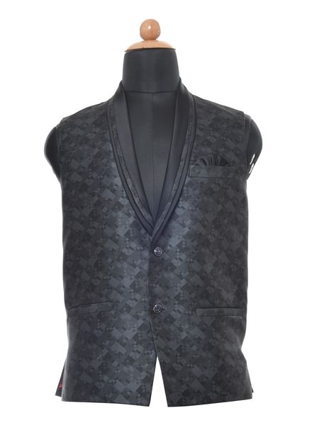 Waist Coat Polyester Party Wear Regular fit Single Breasted Designer Printed Waistcoat La Scoot