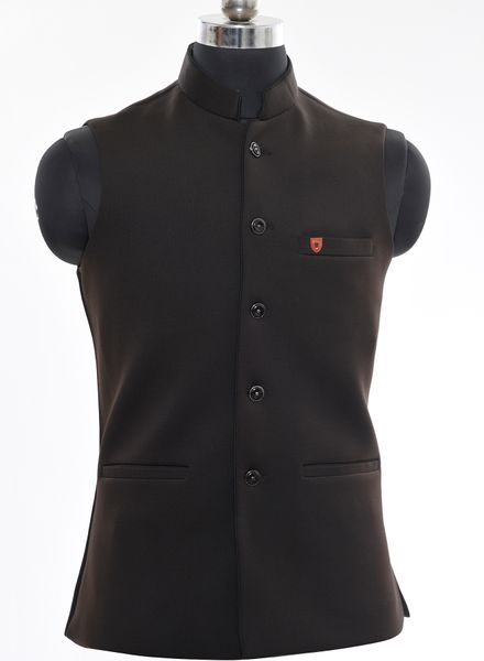 Waist Coat Viscose Party Wear Regular fit Nehru Collar Designer Solid Waistcoat La Scoot