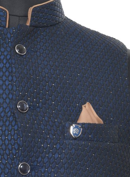 Waist Coat Polyester Party Wear Regular fit Nehru Collar Designer Printed Waistcoat La Scoot