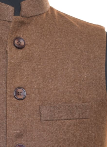 Waist Coat Tweed Party Wear Regular fit Nehru Collar Designer Solid Waistcoat La Scoot
