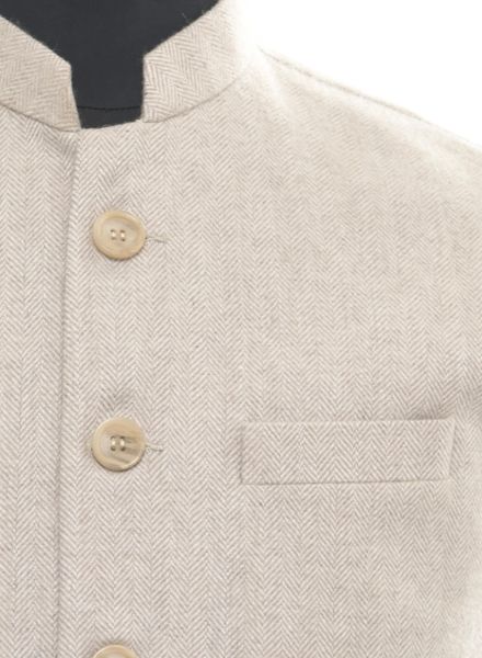 Waist Coat Tweed Party Wear Regular fit Nehru Collar Designer Self Waistcoat La Scoot