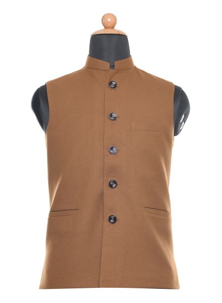 Waist Coat Polyester Party Wear Regular fit Nehru Collar Designer Solid Waistcoat La Scoot