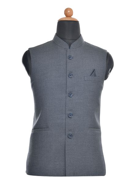 Waist Coat Polyester Cotton Party Wear Regular fit Nehru Collar Designer Check Waistcoat La Scoot