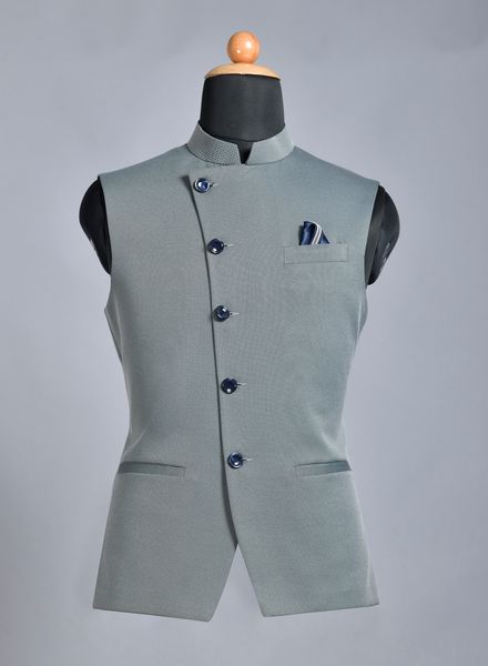 Waist Coat Polyester Cotton Party Wear Regular fit Nehru Collar Designer Solid Waistcoat La Scoot