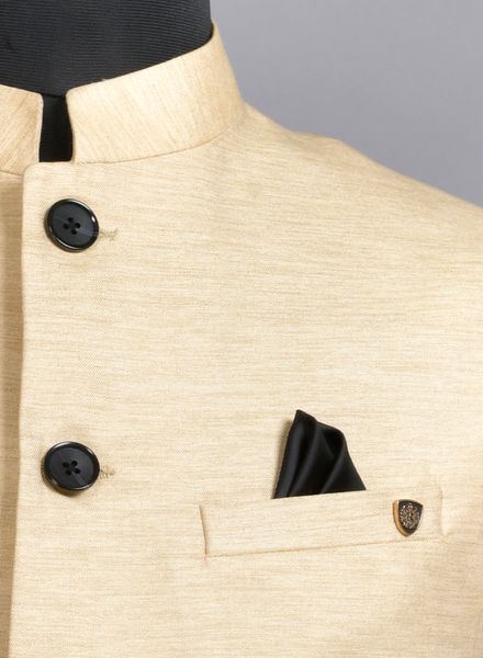 Waist Coat Polyester Cotton Formal Wear Regular fit Nehru Collar Basic Solid Waistcoat La Scoot