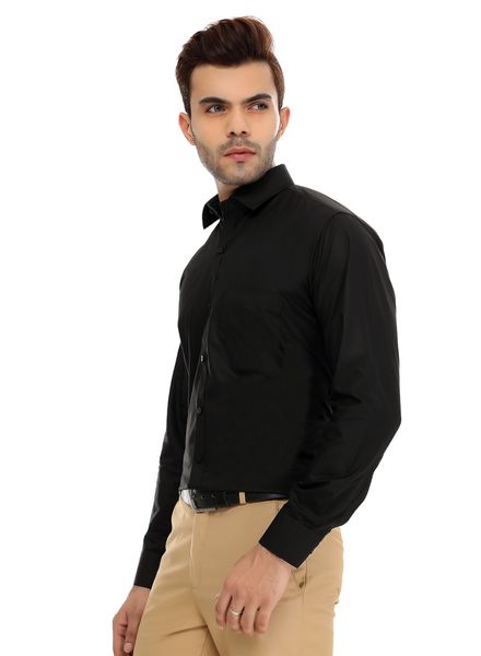 ShirtsCotton Blend Formal Wear Regular Fit Basic Collar Full Sleeve Solid Kanwood