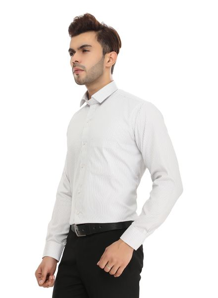 ShirtsCotton Blend Formal Wear Regular Fit Basic Collar Full Sleeve Stripe Kanwood
