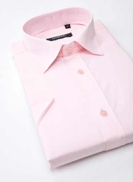 Polyester Cotton Formal Wear Regular Fit Basic Collar Half Sleeve Solid Kanwood