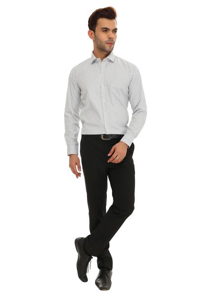 Polyester Cotton Formal Wear Regular Fit Basic Collar Full Sleeve Stripe Kanwood