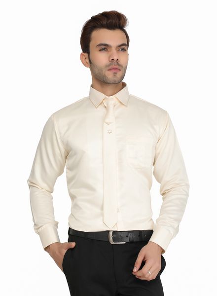 Solid Cotton Blend Slim Fit Mens Shirt